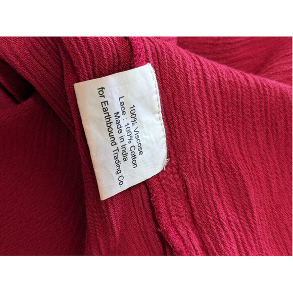 Earthbound Trading Dress Womens Medium Maroon Sleeveless Crochet Strappy Halter - Picture 5 of 10